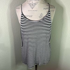 Cecico Black ans White Striped Open Side Tank